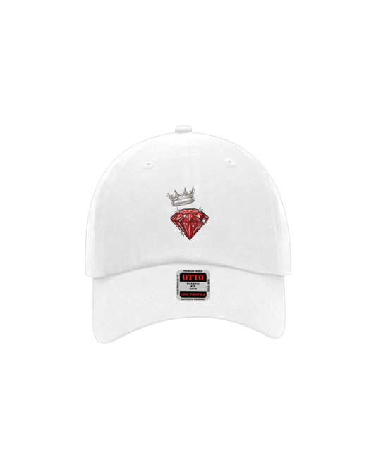 Red Diamond White Baseball Cap | Pressure Chamber™