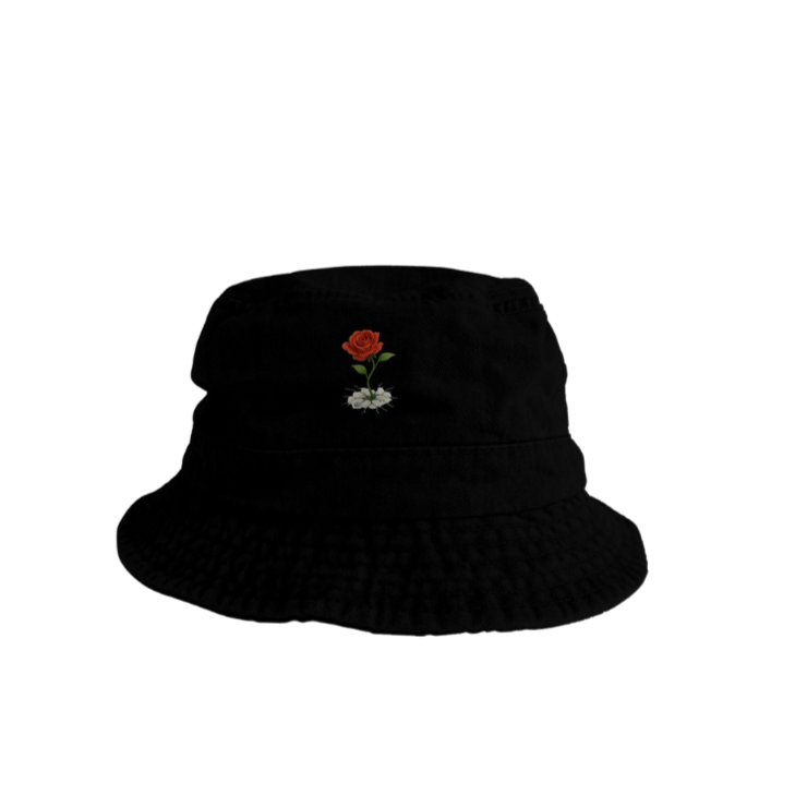"ROSE THAT GREW FROM CONCRETE" STITCHED BUCKET HAT - PRESSURE CHAMBER BRANDED