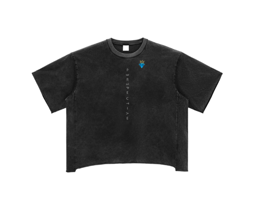 LOOSE SNOW WASHED BOXY "PERSPECTIVE" TEE