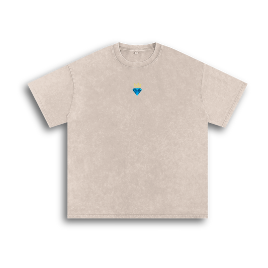 "NO TRUST" PRINTED ACID WASHED OVERSIZED TEE - PRESSURE CHAMBER